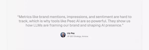 Peec AI - AI Search Analytics for Marketing Teams - Landing design inspiration