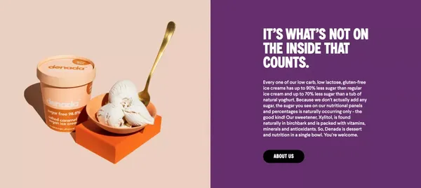 Denada Sugar Free Ice Cream | Because Everyone Needs Dessert | Denada - Landing design inspiration