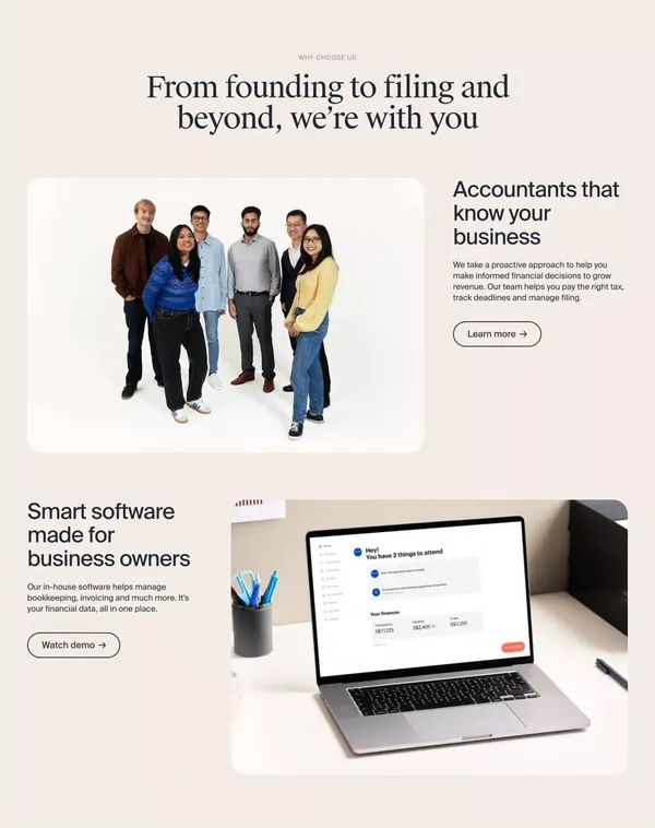 Osome Hassle-Free Incorporation and Accounting Experts for Your Business - Landing design inspiration