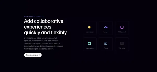 Liveblocks | Collaborative experiences in days, not months - Landing design inspiration