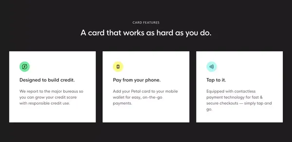 Petal - Responsible credit for the modern world. - Landing design inspiration