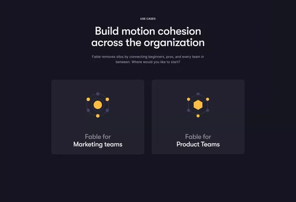 Fable – The collaborative motion design system - Landing design inspiration