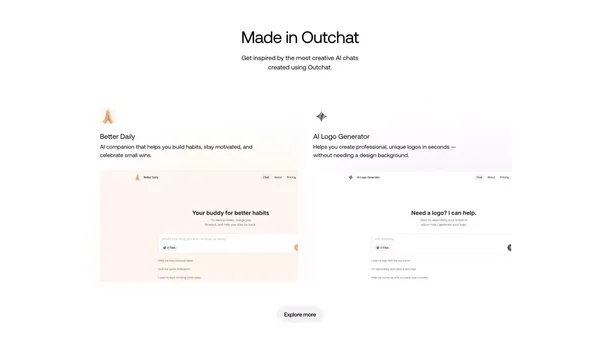 Outchat | Create Your Branded AI Chat - Landing design inspiration