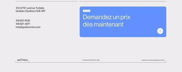 Gestion Mi-Ro (RC) Inc - Landing design inspiration