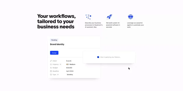 Headroom — Custom Software, Built for Your Business - Landing design inspiration