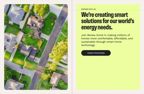 Renew Home | An energy management solution for modern homes - Landing design inspiration