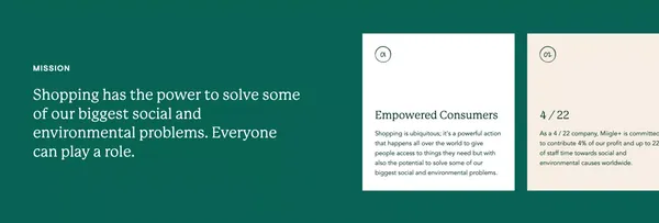 Using AI to Help The World Shop More Sustainably | Miigle+ - Landing design inspiration