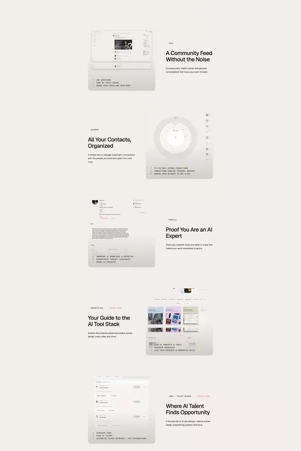 B150 —  The professional social network for Gen AI builders and creators - Landing design inspiration