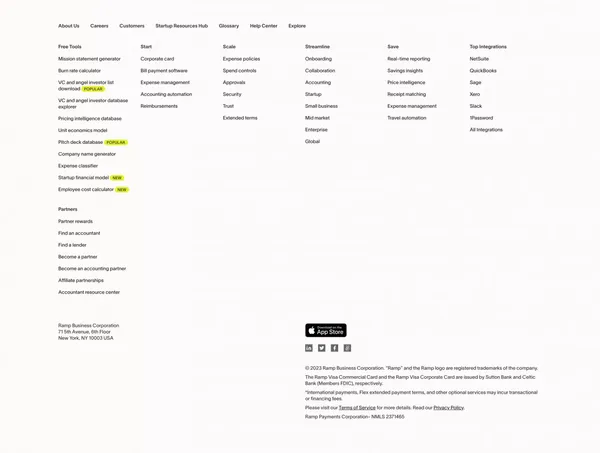 Ramp | Corporate Cards and Finance Automation That Scales - Landing design inspiration