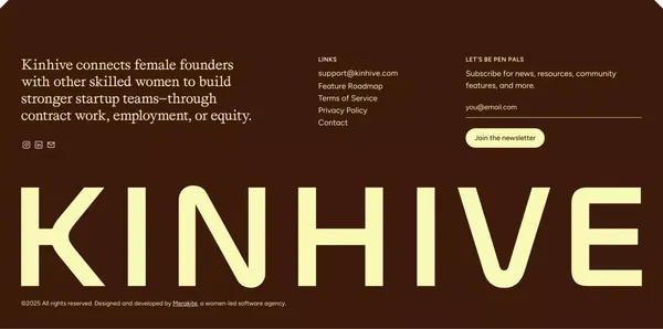 Female-Founder Team Matchmaking | Kinhive - Landing design inspiration