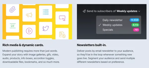 Ghost: Turn your audience into a business - Landing design inspiration