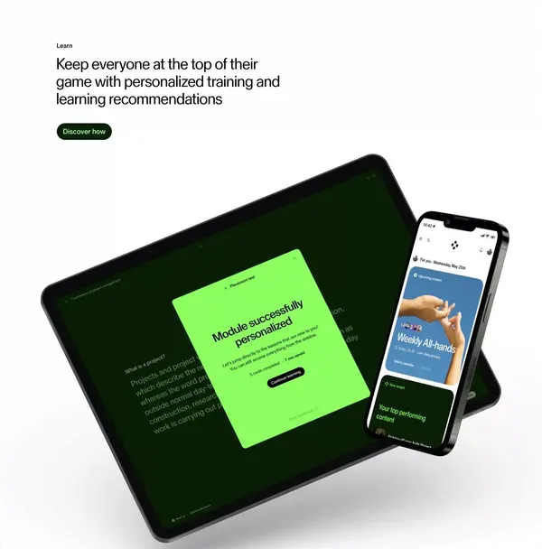 Personalized, collaborative learning | Sana Labs - Landing design inspiration