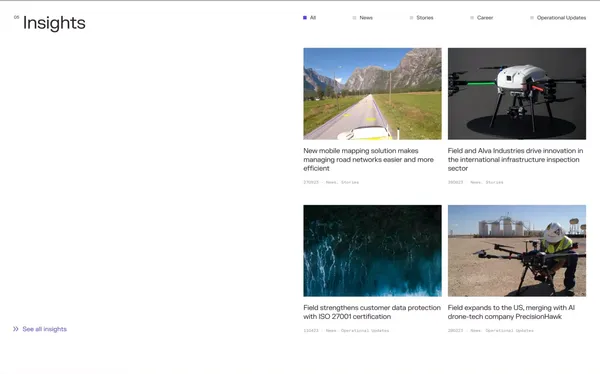 Serving the world with insights beyond data | Field - Landing design inspiration