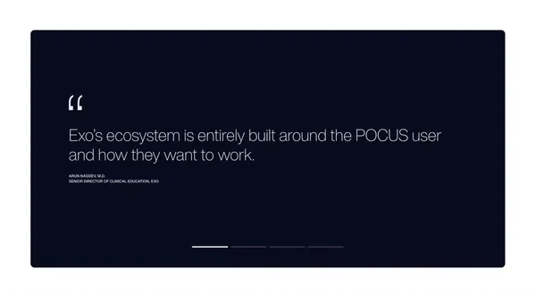 Exo® | Portable Ultrasound Ecosystem for Point-of-Care Answers - Landing design inspiration