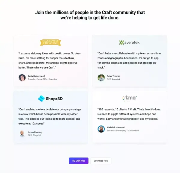 Craft - The Future of Documents - Landing design inspiration