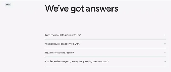 AI to make more of your money | Era - Landing design inspiration