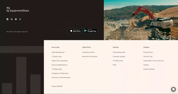 T3 by EquipmentShare - Landing design inspiration