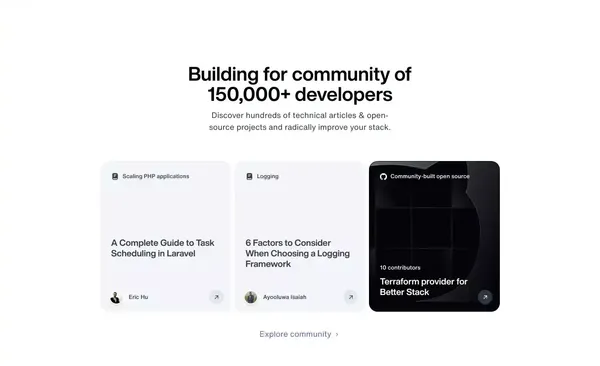 Better Stack: Spot, Resolve, and Prevent Downtime. - Landing design inspiration