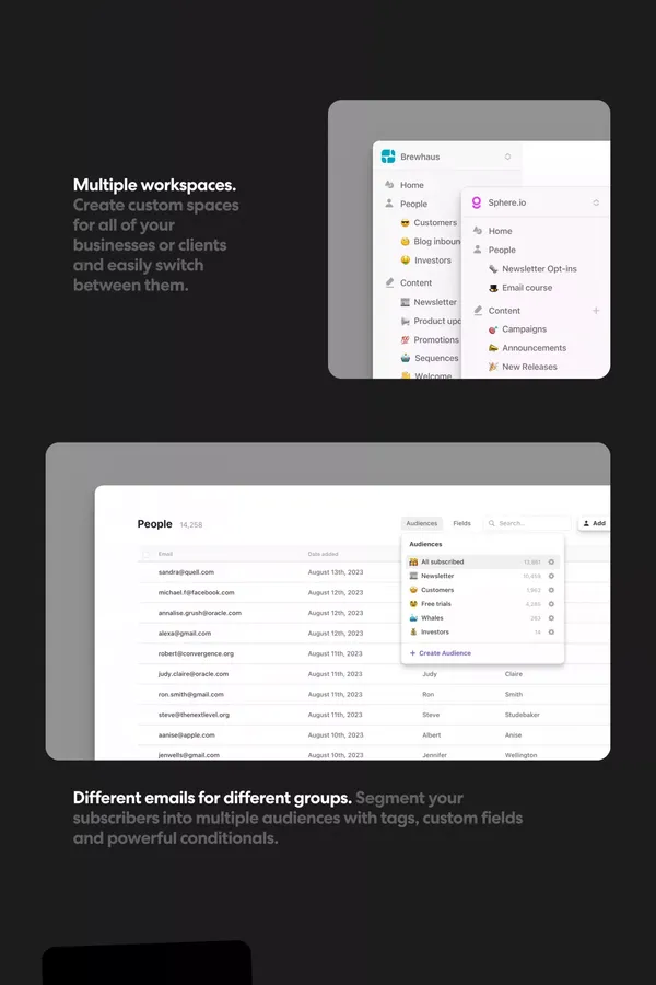 Audienceful: Email Marketing Reinvented - Landing design inspiration
