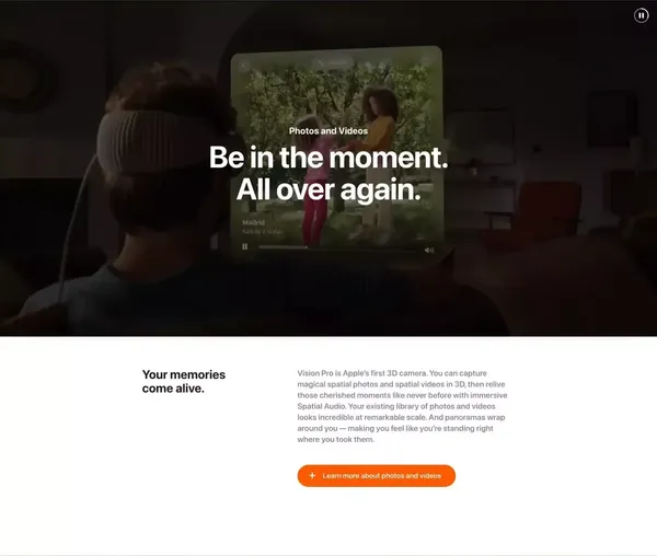 Apple Vision Pro - Apple - Landing design inspiration