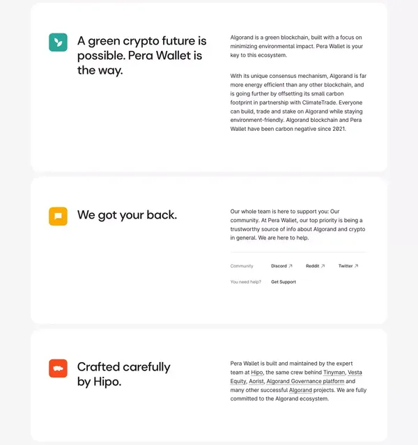 Pera Algo Wallet – Simply the best Algorand wallet. - Landing design inspiration