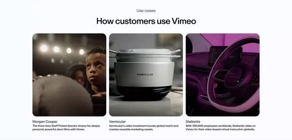Vimeo AI-Powered Video Platform - Landing design inspiration