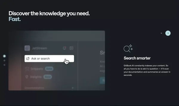 GitBook - Knowledge management for technical teams - Landing design inspiration