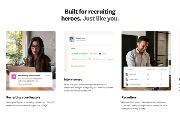 ModernLoop | The automated scheduling platform for interviews - Landing design inspiration