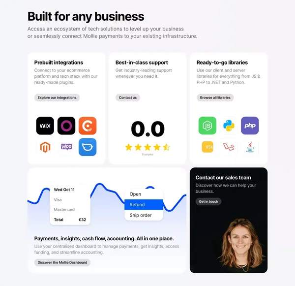 Mollie - Effortless Payments and Money Management - Landing design inspiration