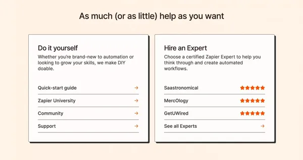 Zapier | Automation that moves you forward - Landing design inspiration