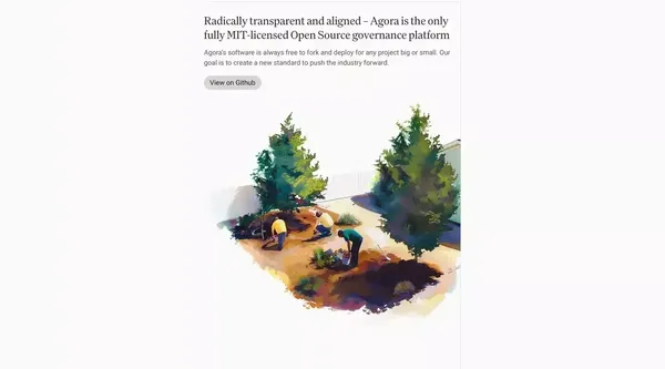 Agora: The onchain governance company - Landing design inspiration