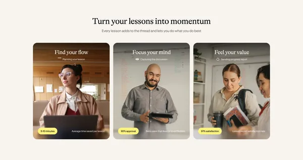 Bobbin - AI lesson planning for tutors | TutorCruncher - Landing design inspiration