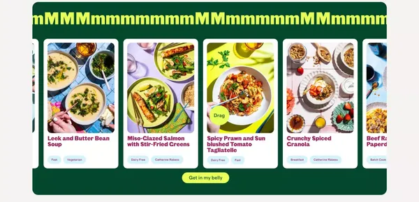 Plan & shop meals instantly at supermarket prices - Landing design inspiration