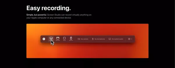 Screen Recorder for macOS. Beautiful videos in minutes | Screen Studio - Landing design inspiration