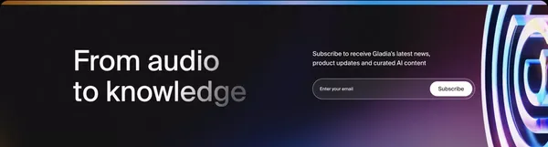 Gladia - From audio to knowledge - Landing design inspiration
