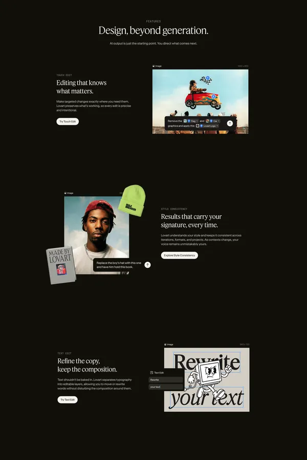 Lovart: The World's First AI Design Agent | Automated Graphic Design Platform - Landing design inspiration