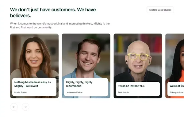 Mighty Networks | Community Platform, Courses & Memberships - Landing design inspiration