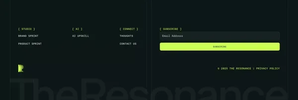 Resonance Studio | From bold ideas to brands and products that resonate. - Landing design inspiration