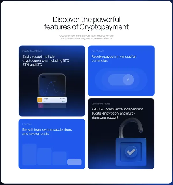 Crypto Payment Processor & Solutions: Accept Crypto Payments - Landing design inspiration