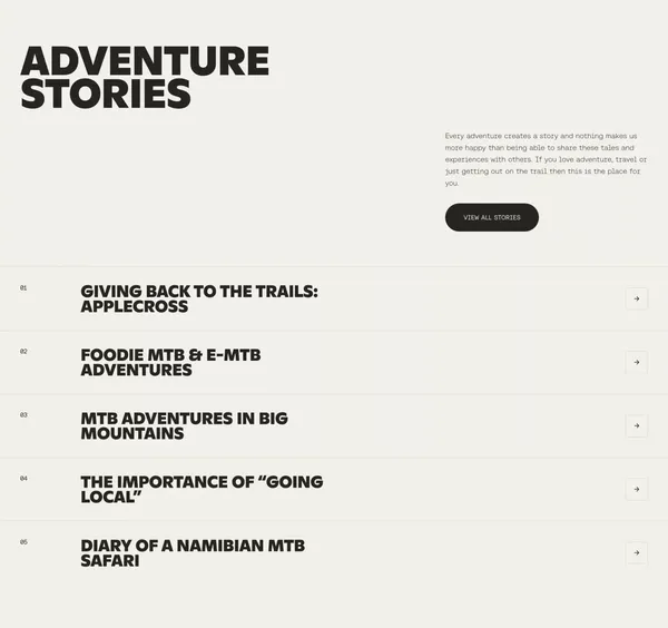 Award Winning Worldwide Mountain Bike Tours | H+I Adventures - Landing design inspiration