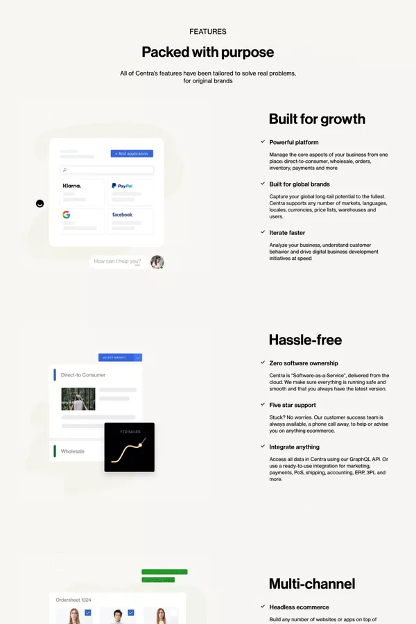 Centra: Headless Ecommerce Platform for Lifestyle & Fashion Brands - Landing design inspiration