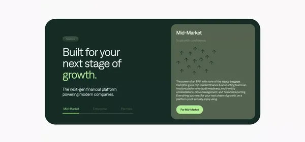 Campfire | The modern approach to accounting. - Landing design inspiration