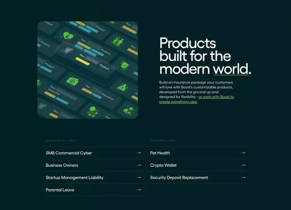 Boost - The Digital Insurance Platform - Landing design inspiration