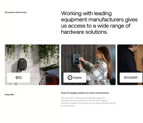Energy Park EV charging solutions - Landing design inspiration