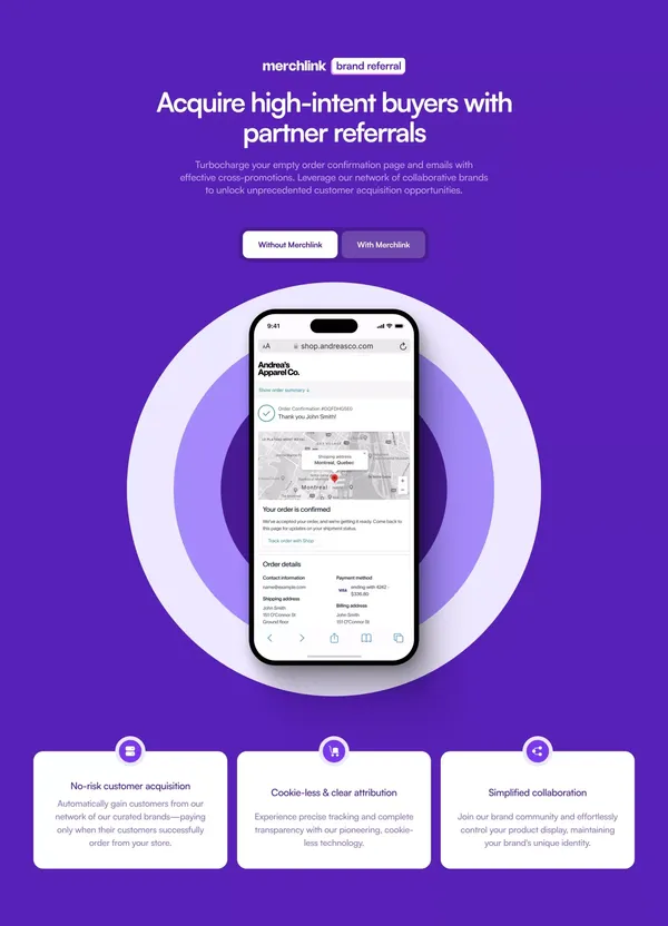 Merchlink: The New Era of Collaborative eCommerce - Landing design inspiration