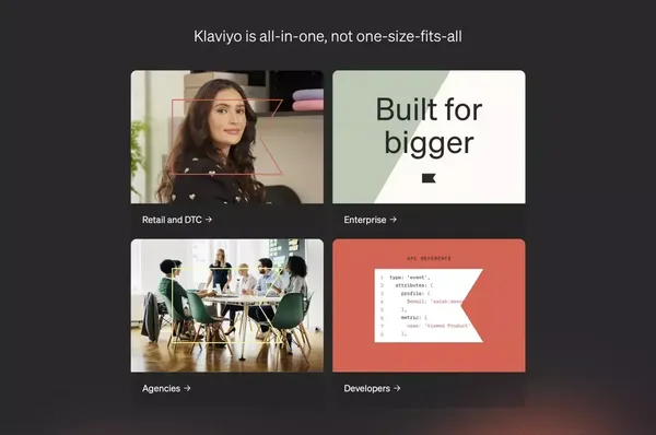 Marketing Automation Platform for Email, SMS & Push | Klaviyo - Landing design inspiration