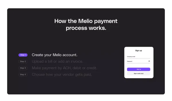 Pay & Get Paid: Easy Bill Paying Service for Businesses | Melio - Landing design inspiration