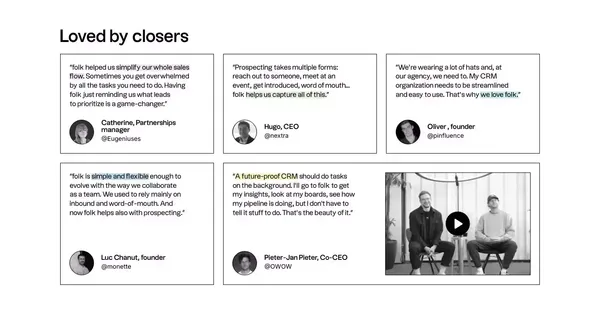folk — CRM for Agencies - Landing design inspiration