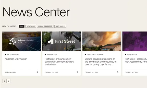 First Street - Landing design inspiration