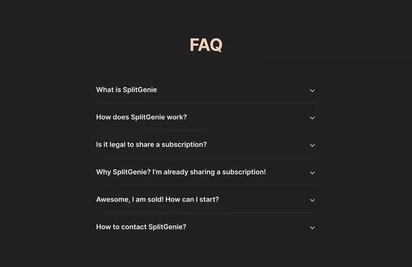 SplitGenie - Share and save upto 80% on your digital subscriptions - Landing design inspiration